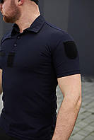 Тактическая футболка поло ДСНС с липучками синяя Летняя военная футболка поло синяя coolpass 48