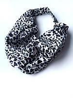 Пов'язка на голову жіноча в леопардовий принт Без бренду One Size Чорно-біла