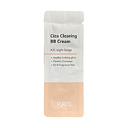 Крем-ВВ для чутливої шкіри з центелою PURITO Cica Clearing BB Cream №21 світлий бежевий (тестер), 1 мл