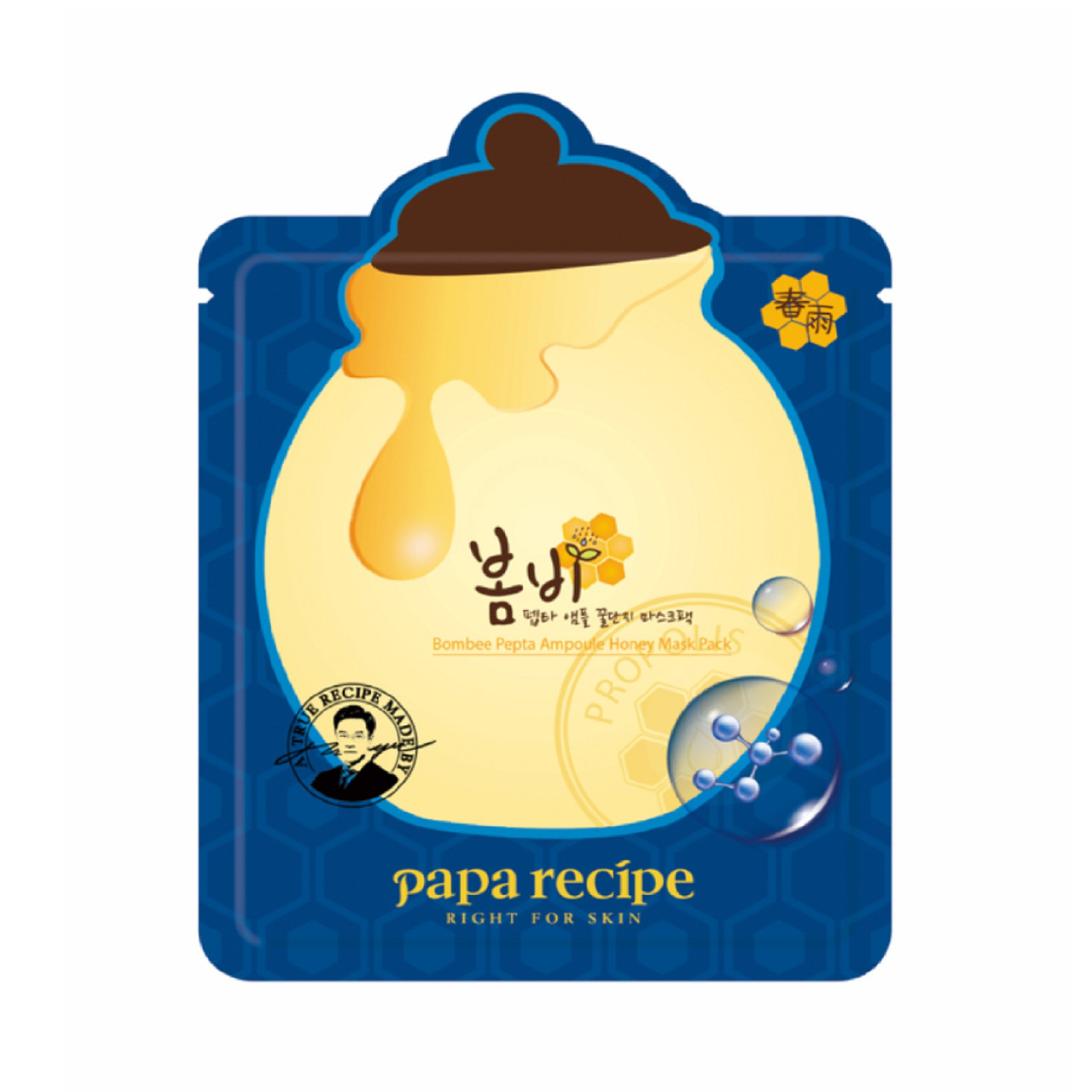 Маска зволожуюча тканинна з пептидами та екстрактом меду Papa Recipe Bombee Pepta Ampoule Honey Mask, 25 г