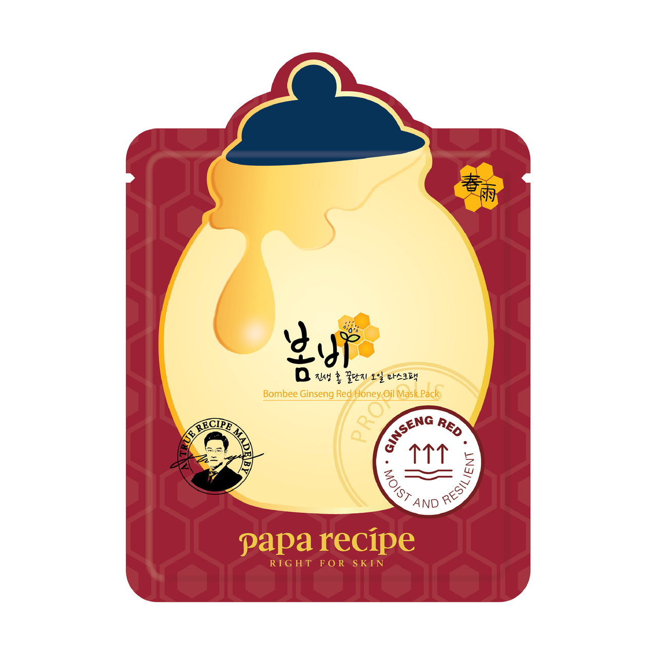 Маска тонізуюча з екстрактами червоного женьшеню та меду Papa Recipe Bombee Ginseng Red Honey Oil Mask , 20 г
