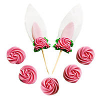 НАБОР КОНДИТЕРСКИХ САХАРНЫХ УКРАШЕНИЙ "Набор ушки зайчика " 7 шт (Slado)