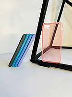 Прозрачный силиконовый чехол с микроблёстками  Matte Side Crystal с матовыми бортиками для Iphone 7 | 8 | SE