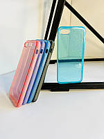 Прозрачный силиконовый чехол с микроблёстками  Matte Side Crystal с матовыми бортиками для Iphone 7 | 8 | SE