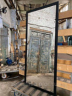 Большое настенное зеркало в полный рост 170x70 см Чёрное в МДФ раме на ростовую стену Код/Артикул 178