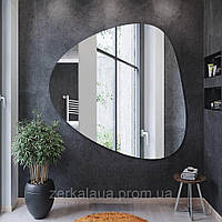 Зеркало криволинейной формы 80х60 см "Капля" с фоновой Led подсветкой без рамы. Зеркала для ванной комнаты