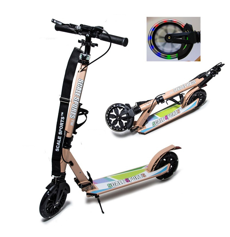 Самокат з LED колесами Scale Sports SS-29 Бежевий