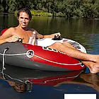 Надувне коло зі спинкою 2 ручками та 2 підсклянниками Intex 56825 Надувне крісло з ручками 135 см Червоний, фото 5