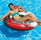 Надувне коло зі спинкою 2 ручками та 2 підсклянниками Intex 56825 Надувне крісло з ручками 135 см Червоний, фото 6