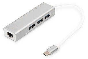 Digitus Концентратор USB-C - USB 3.0 3 Port Hub + Gigabit Ethernet