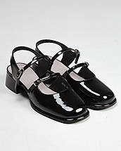 Босоніжки із закритим носом Prima d'Arte 883610 36 чорні лак, фото 2