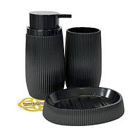 Аксесуари для ванної кімнати ROUND 5в1, чорний OKYANUS, фото 5