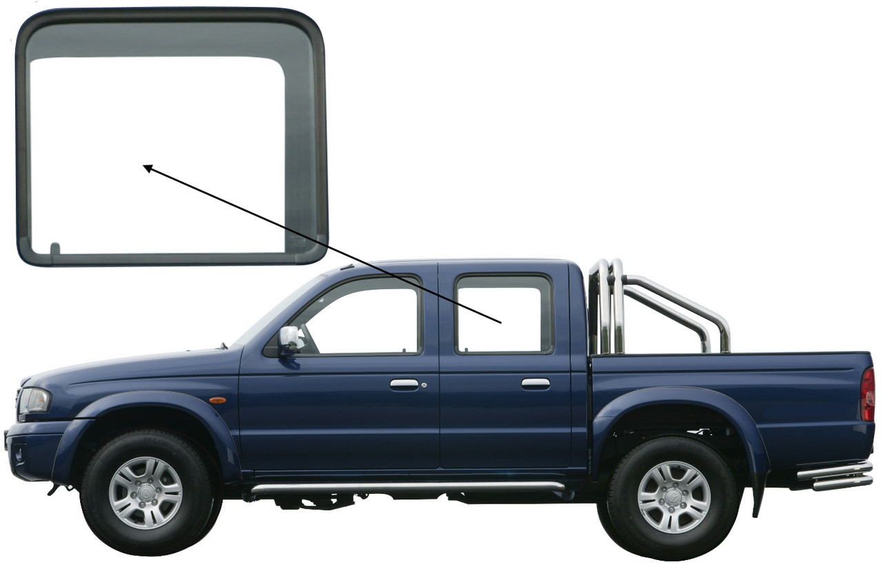 Бічне скло Mazda B2500 1999-2006 задніх дверей ліве, фото 1