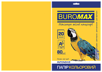 Бумага цветная А4, 80г/м2, INTENSIV, желтая, 20л.