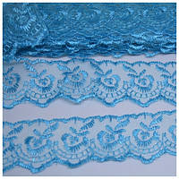 ОПТ - Мереживо "Яблучко", 4,5 см, колір-темно-голубий, 10 ярдів (9,6 м), Темно-голубой