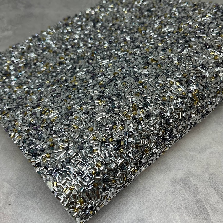 Екошкіра-мішура, 20*32 см, колір-срібло-золото-графіт, шт, фото 1