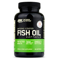 Optimum Nutrition Enteric Coated Fish Oil Omega-3 Риб'ячий жир Омега 3, 100 гелевих капсул