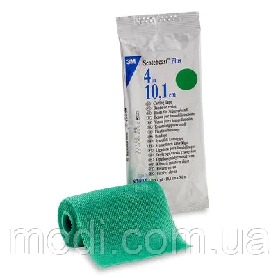 Скотчкаст плюс, іммобілізаційний бинт 10,1 см*3,6м, зелений, 3М 82004G, фото 1