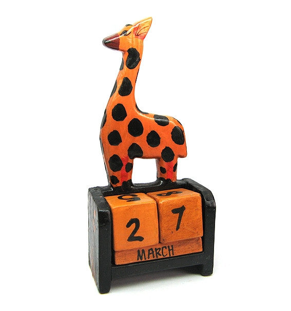 Календар настільний із дерева Жираф, фото 1