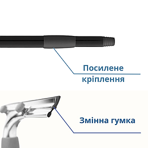 Швабра для вікон на телескопічній ручці 150см Згони склізи для вікон 35см з різьбленням Дешева доставка Швабри, фото 2