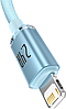 Кабель зарядный Baseus USB - Lightning Crystal Shine Series 2.4A 1.2 м Blue (CAJY001103), фото 2