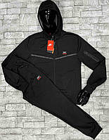 Мужской спортивный костюм Nike с капюшоном весна спорт костюм Найк демисезонный черный