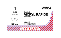 Вікрил рапід 1 колюче-ріжуча Tapercut 36мм, незабарвлений 90см, Vicryl Ethicon W9964