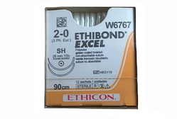 Ethibond Excel 2-0 колючa Taper Point 2*26 мм, 1/2 кола, зелений 90 см, Ethicon W6767