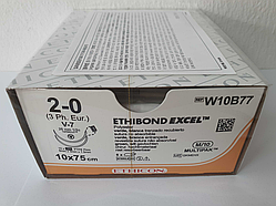 Ethibond Excel 2-0 колюче-ріжуча Tapercut 2х26, 10*75см, Ethicon W10B72