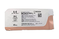 Монокріл 6-0 колюча модифікована Taper Point 13 мм, 1/2 кола, фіолетовий 45 см, Ethicon W3224