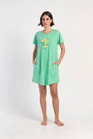 Женская ночная рубашка туника ночнушка для дома и сна футболка удлиненная хлопок трикотаж Vienetta (Турция)
