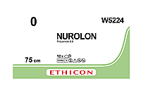 Нуролон (Nurolon) 0 без голки 10 *75 см, чорний Ethicon W5224