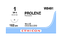 Пролен 1 колюча масивна Taper Point 65 мм, 1/2кола, блакитний 100см, Prolene ETHICON W8401