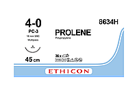 Пролен 4-0 (W8007T) П-ріжуча 16мм, 3/8кола, блакитний 45 cm, Prolene ETHICON 8634H