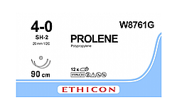 Пролен 4-0 колюча 2*20мм, 1/2 кола, синій 90см, Prolene ETHICON W8761G