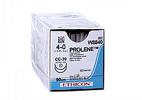 Пролен 4-0 колюча 2х20мм, СС, блакитний 90см, Prolene ETHICON W8840