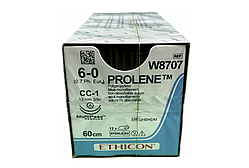 Пролен 6/0 кол.-ріжуча 2*13мм, д/калц.сосуд (СС), 3/8 кола, 60см синій, Prolene ETHICON W8707