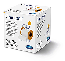 Пластир фіксуючий з нетканного матеріалу Omnipor 5 см х 5 м №1, Hartmann 900438