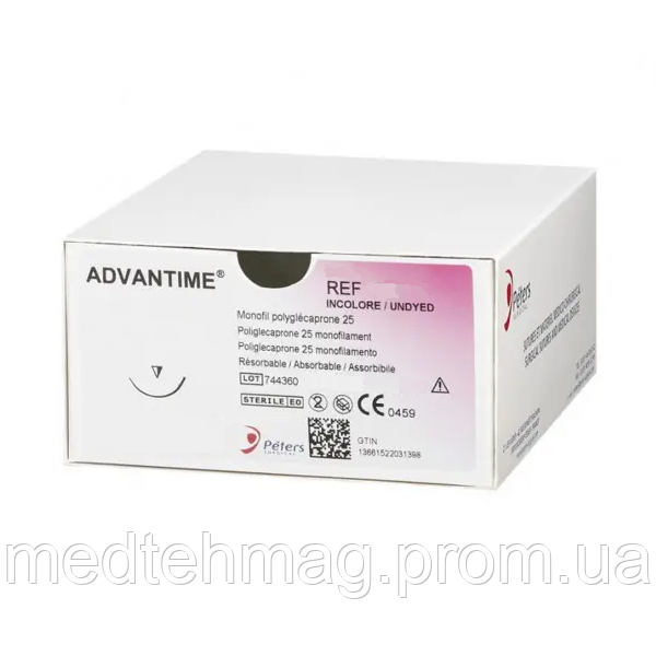 ADVANTIME 2/0 (Монокрил W3448), колюча 26мм, 1/2, довжина 70см, Peters 15S30N