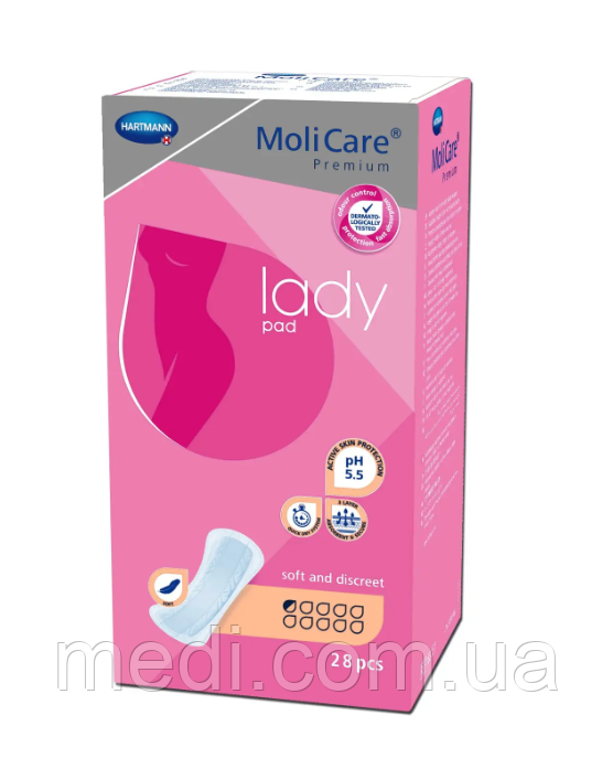 Прокладки урологічні при нетриманні сечі дуже легкого ступеня MoliCare® Premium lady pad 0.5 краплі