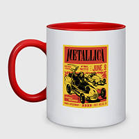 Кружка с принтом двухцветная «Metallica - Iowa speedway playbill» (цвет чашки на выбор)