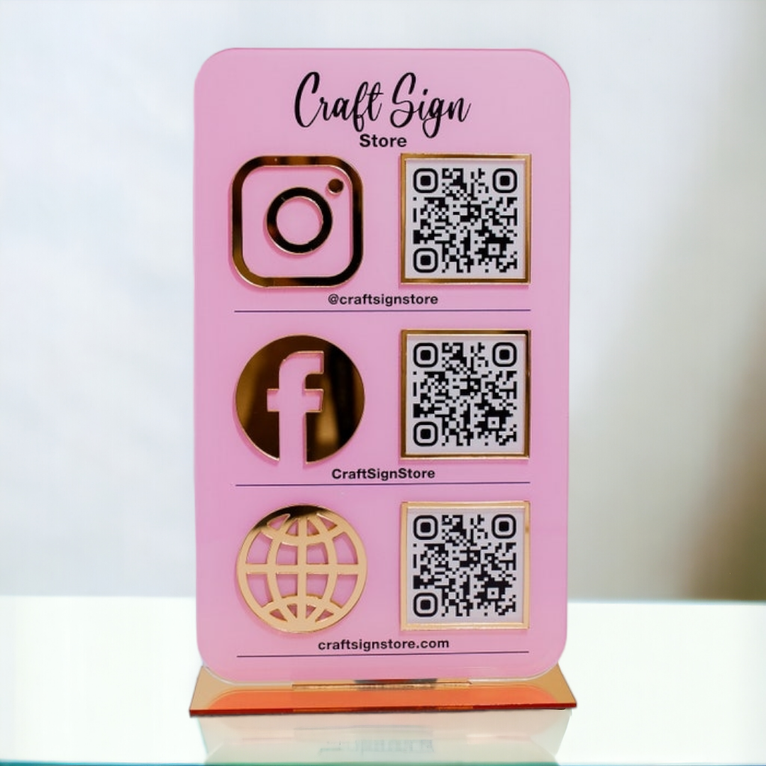 Табличка з QR-кодами 190х320 мм Акрил, інставізитка з об'ємними елементами ACRY
