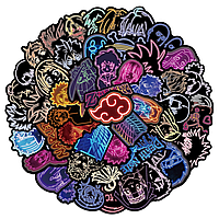 Наклейки неонові мікс аніме, графіті стікери для ноутбука, стікербомбінг 10шт