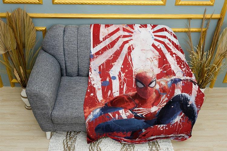 Плед «Людина-павук з лого. Spiderman with logo»