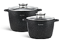 Набір глибоких каструль — казанів 6,2/10 л Edenberg EB-8133 з мармуровим покриттям і кришками, фото 3