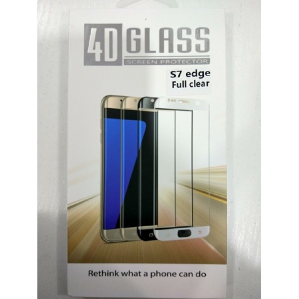 Панель передня 4D GLASS S7 edge (Full clear, white, black, gold, blue)