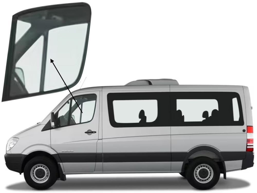 Бічне скло Mercedes Sprinter 2006-2018 передніх дверей ліве, фото 1