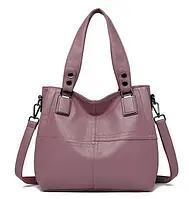 Женская сумка на каждый день черная пурпурний