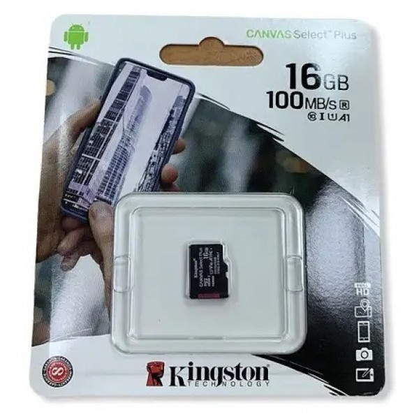 Картка пам'яті micro SDHC 16 GB Kingston (class 10) (UHS-3) (БЕЗ АДАПТЕРА)