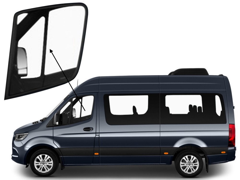 Бічне скло Mercedes Sprinter 2018-2023 передніх дверей ліве, фото 1